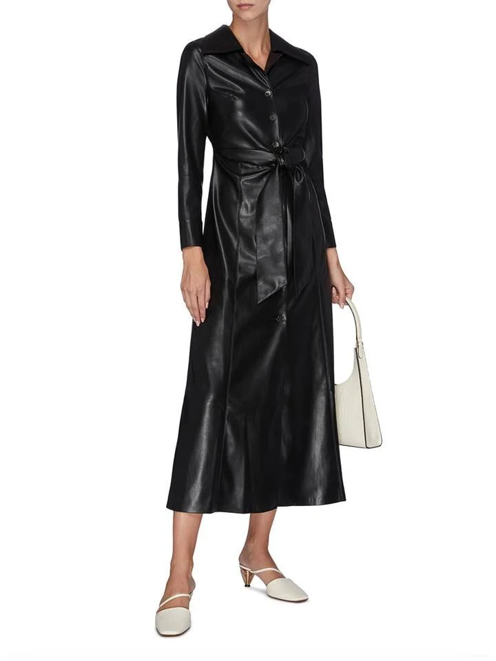 Nanushka ‘Tarot’ Belted Vegan Leather Dress HKD$5,700