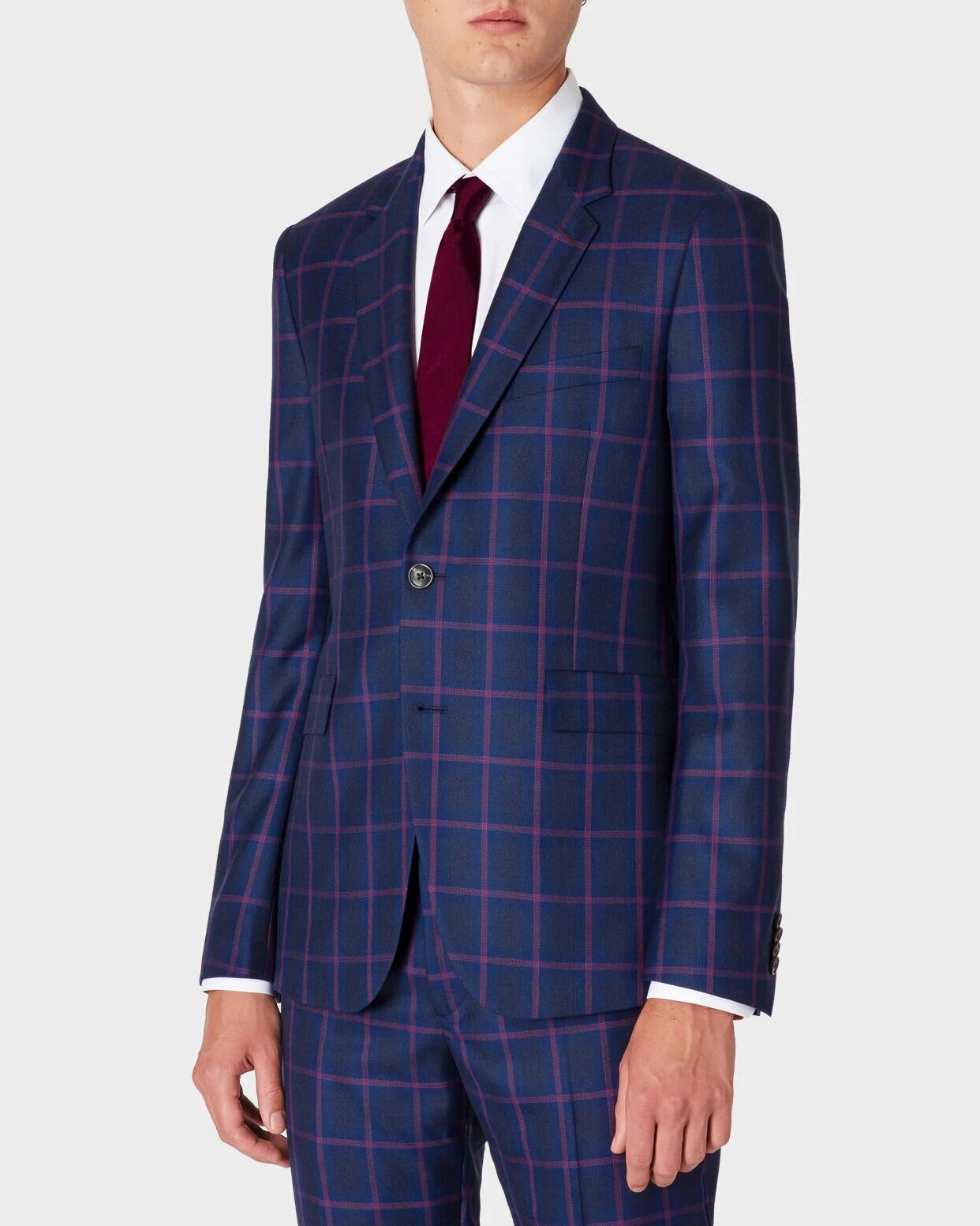 △ Paul Smith The Kensington - Men's Slim-Fit Navy Ombre-Windowpane Check Suit £1,055.00 (~HK$10,260)