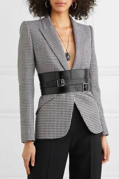 Alexander McQueen Buckle Detailed Leather Corset Belt via Net-A-Porter