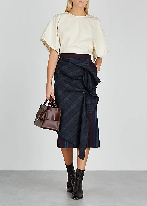 PUSHBUTTON Sway striped stretch-wool midi skirt HK$3,030
