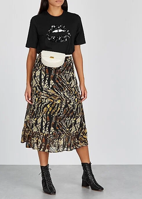 GESTUZ Tasnim python-print chiffon midi skirt HK$820.00