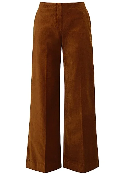 SAMSØE & SAMSØE Caren rust wide-leg velvet trousers HK$1,040