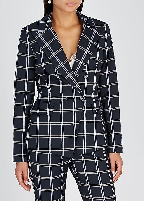 JONATHAN SIMKHAI Navy checked twill blazer HK$5,000