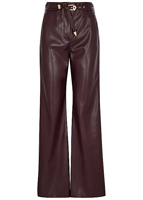 NANUSHKA Kisa burgundy faux-leather trousers HK$3,070
