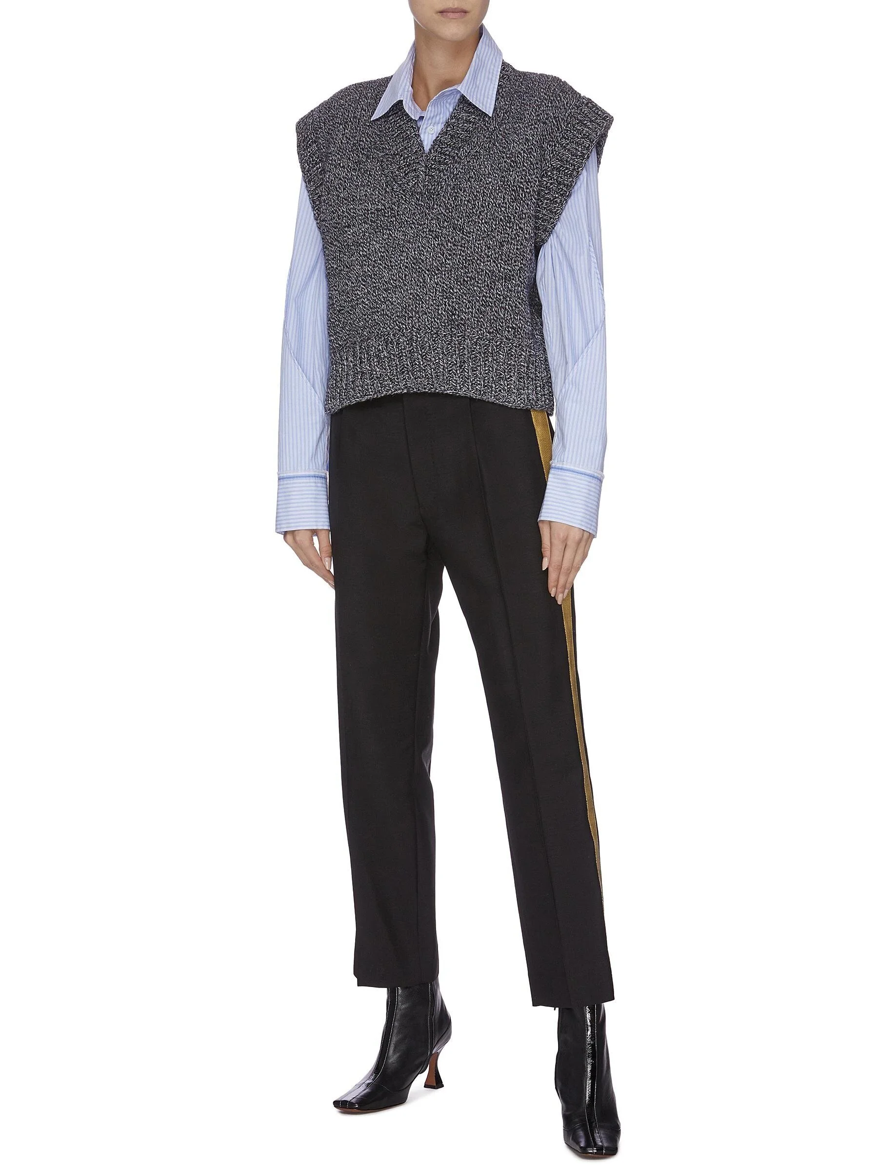 MAISON MARGIELA V Neck Peak Shoulder Marl Knit Vest HK$5,200