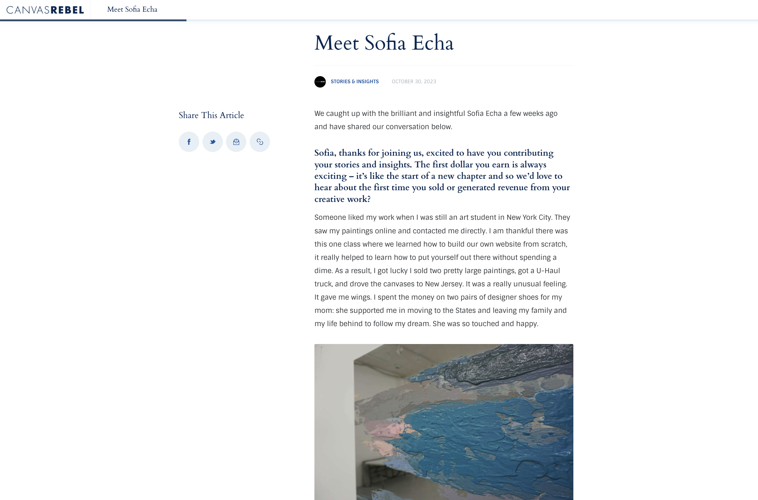 Canvas Rebel: Meet Sofia Echa