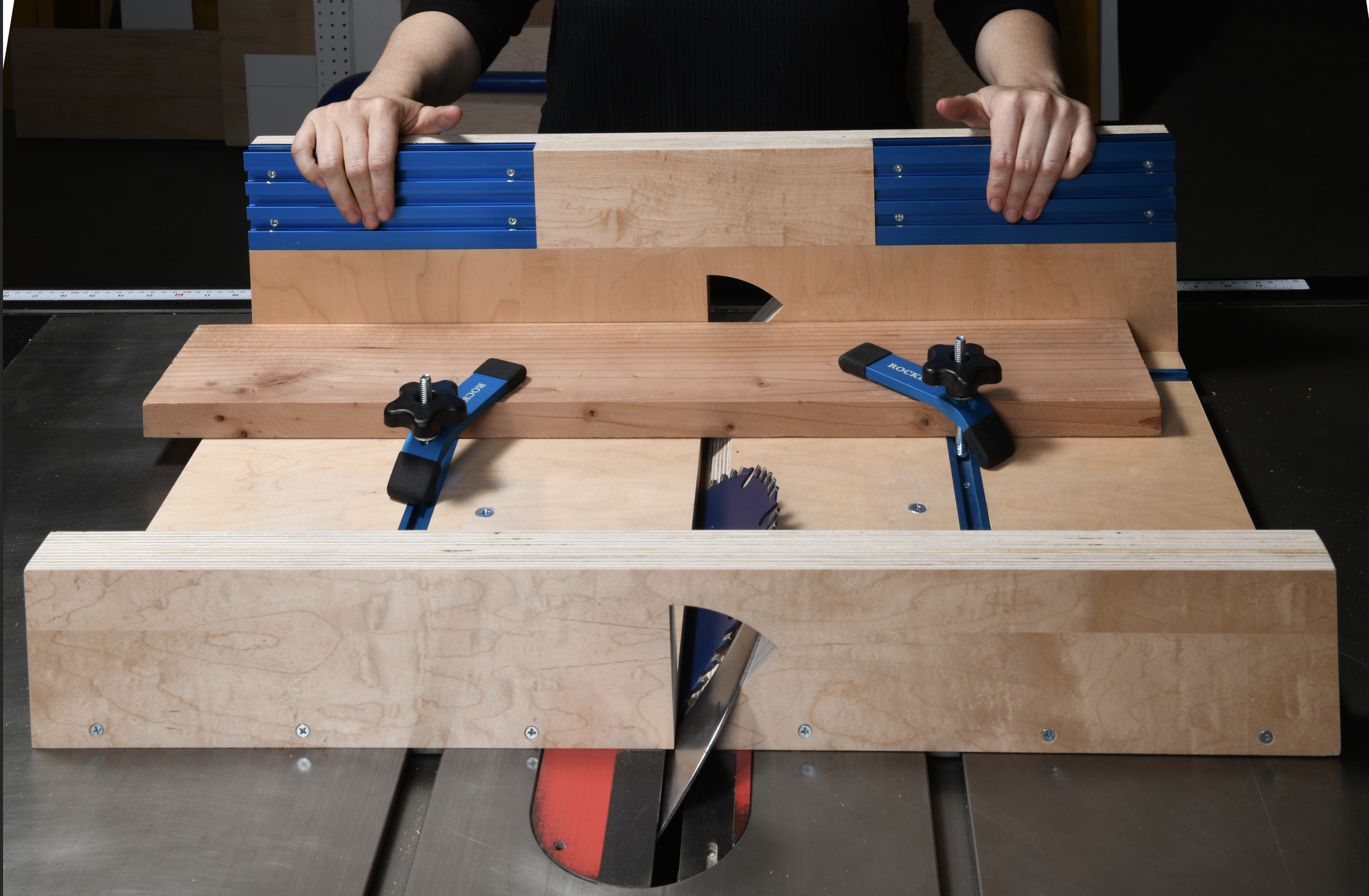 Cross-cut sled (45 degree) designed for student use at Otis College of Art and Design, 2019.