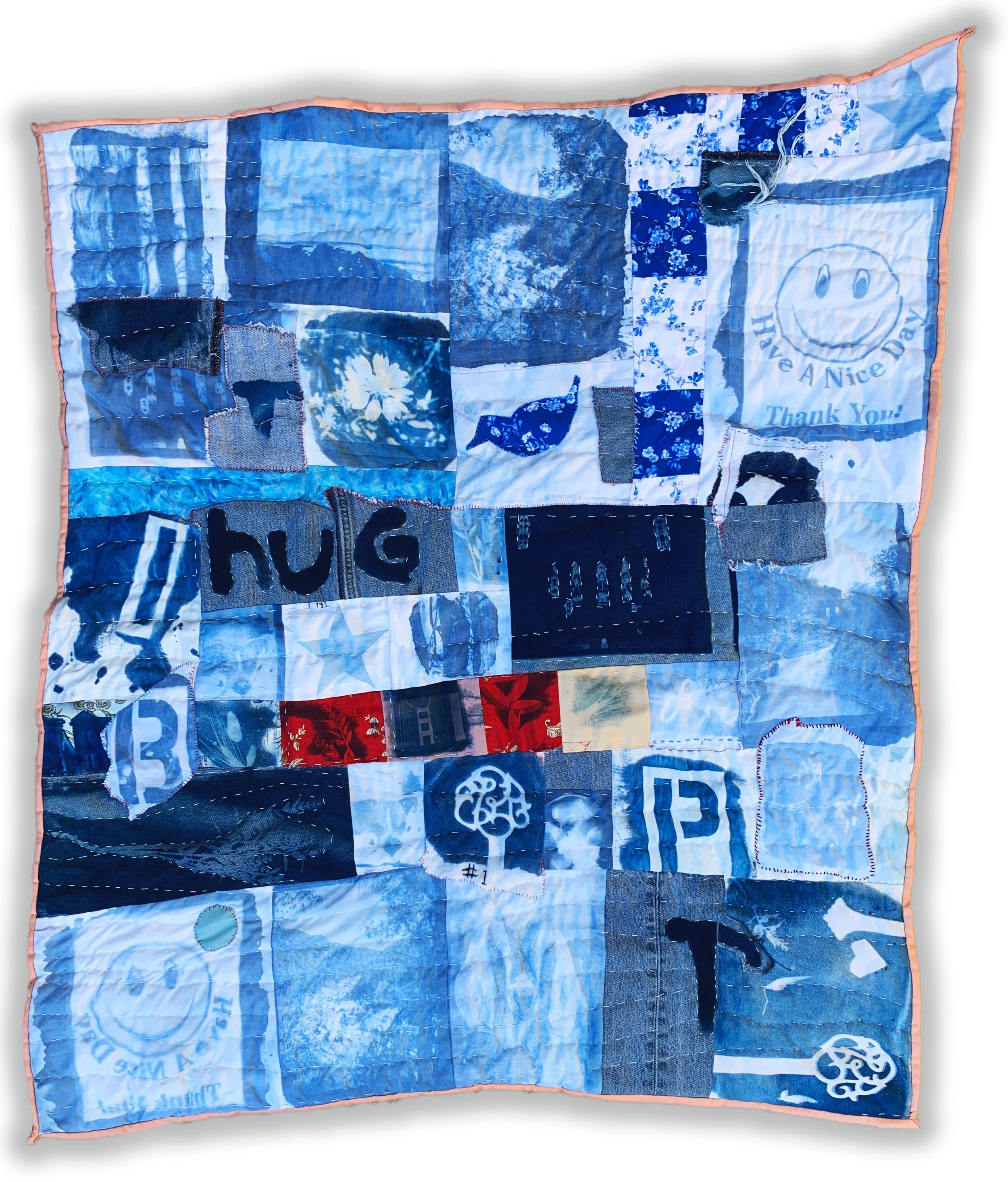 This quilt is composed of Cyanotype prints made by Nevada Union High School Photography Students from my time working as a Photography instructor in Grass Valley, CA. 2020-2023.