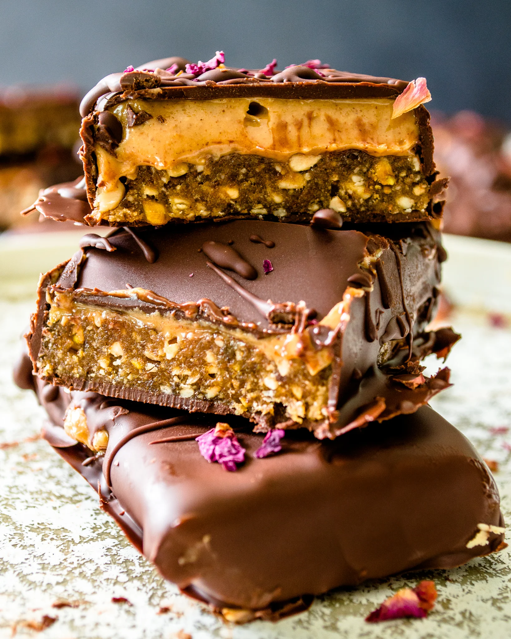 No Bake Dark Chocolate Nut Butter Bars