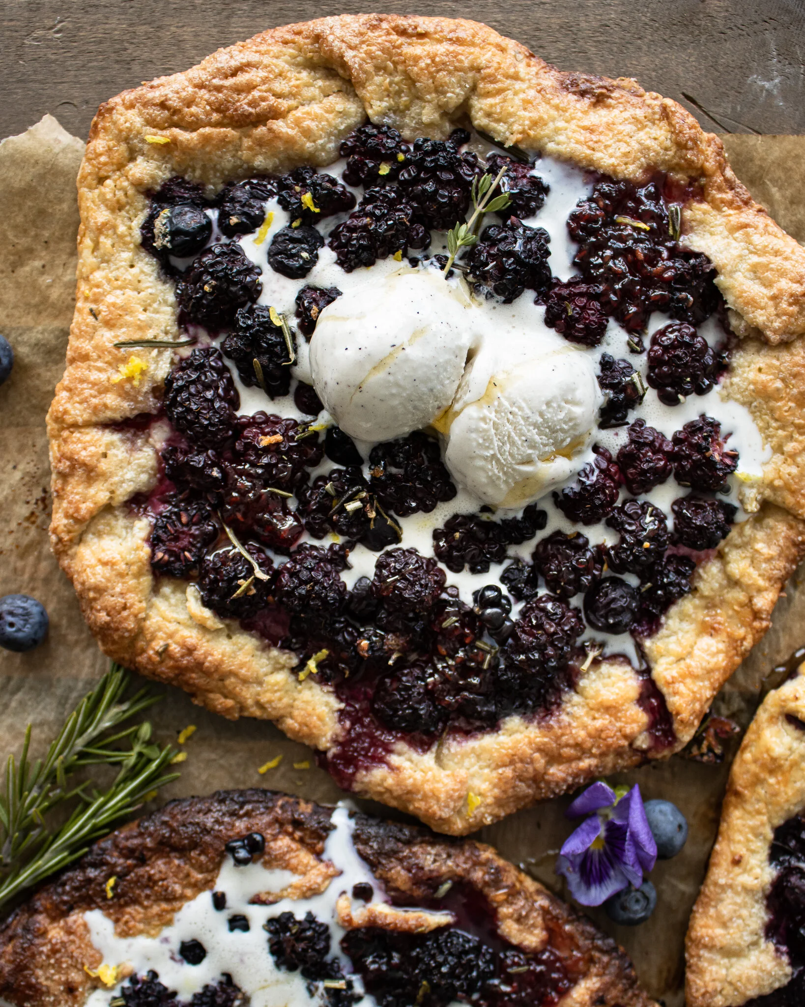 Berry Galettes with Honey Goat Cheese and Herbs