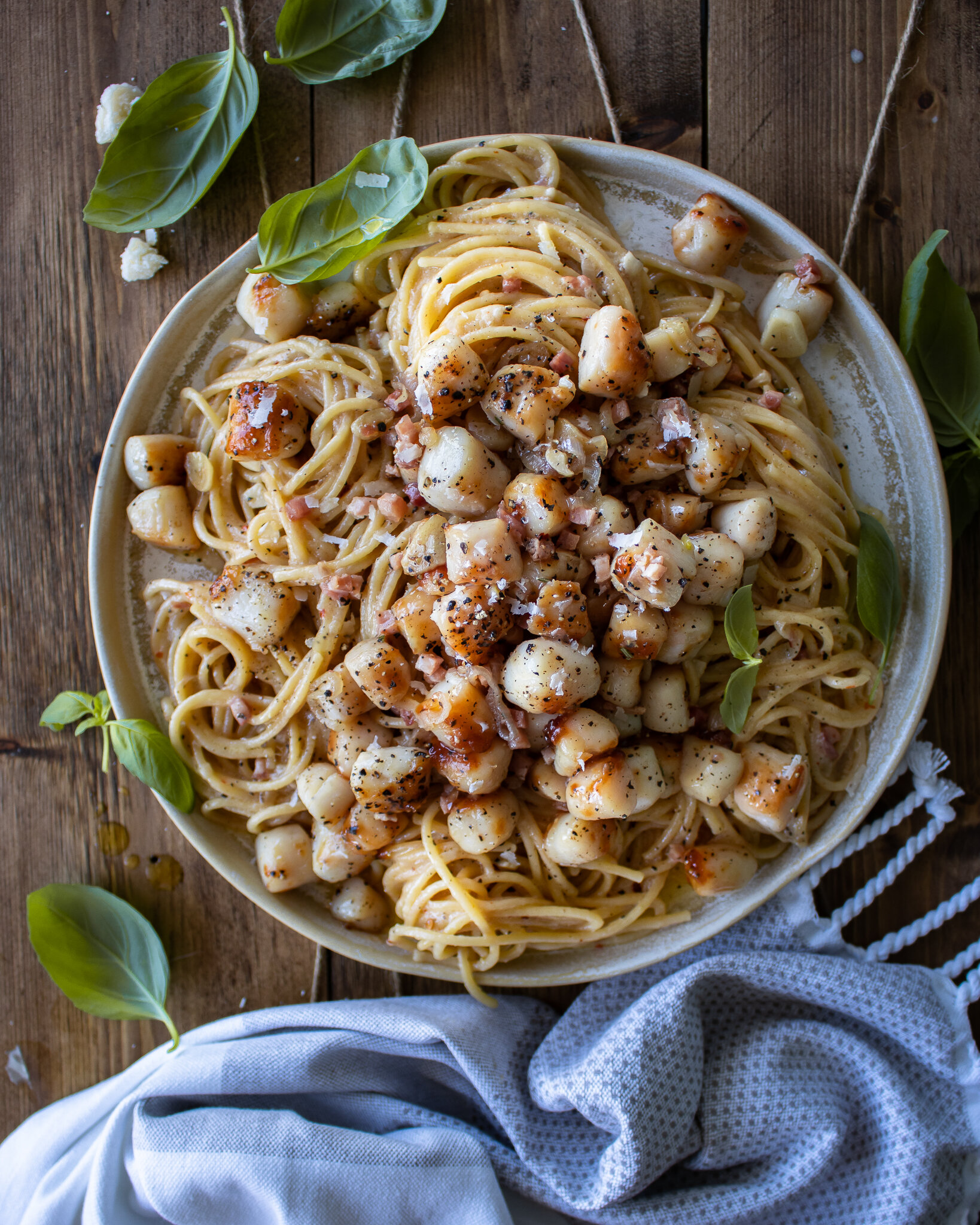 Garlic Butter Pasta with Seared Scallops — Inspired With A Twist