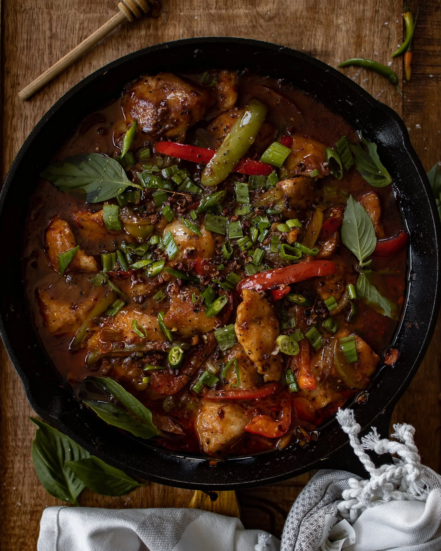 Cast Iron Asian Inspired Spicy Fish