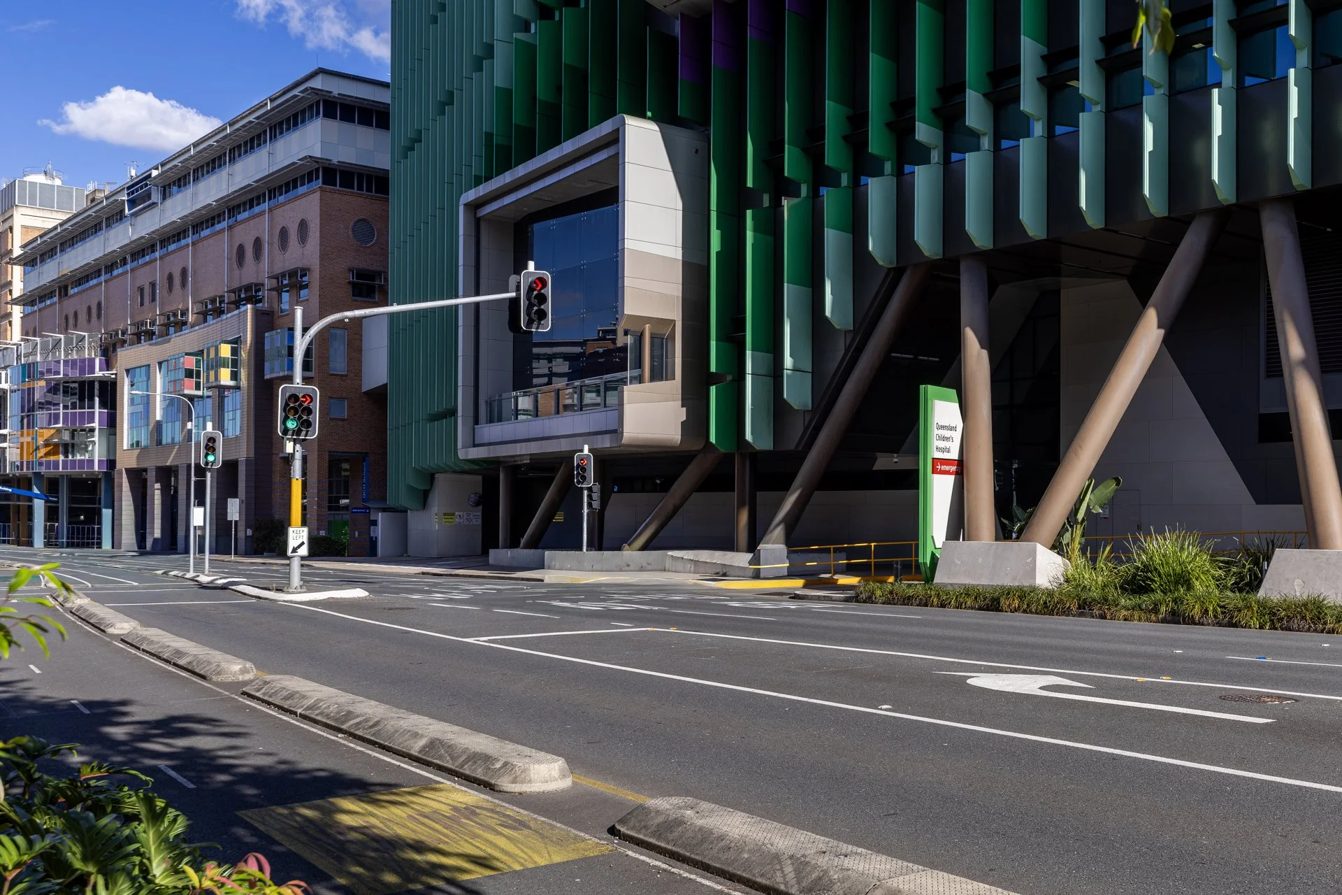 Queensland Children's Hospital exterior on Stanley Street South Brisbane — a key employment hub attracting medical professionals to the local rental market
