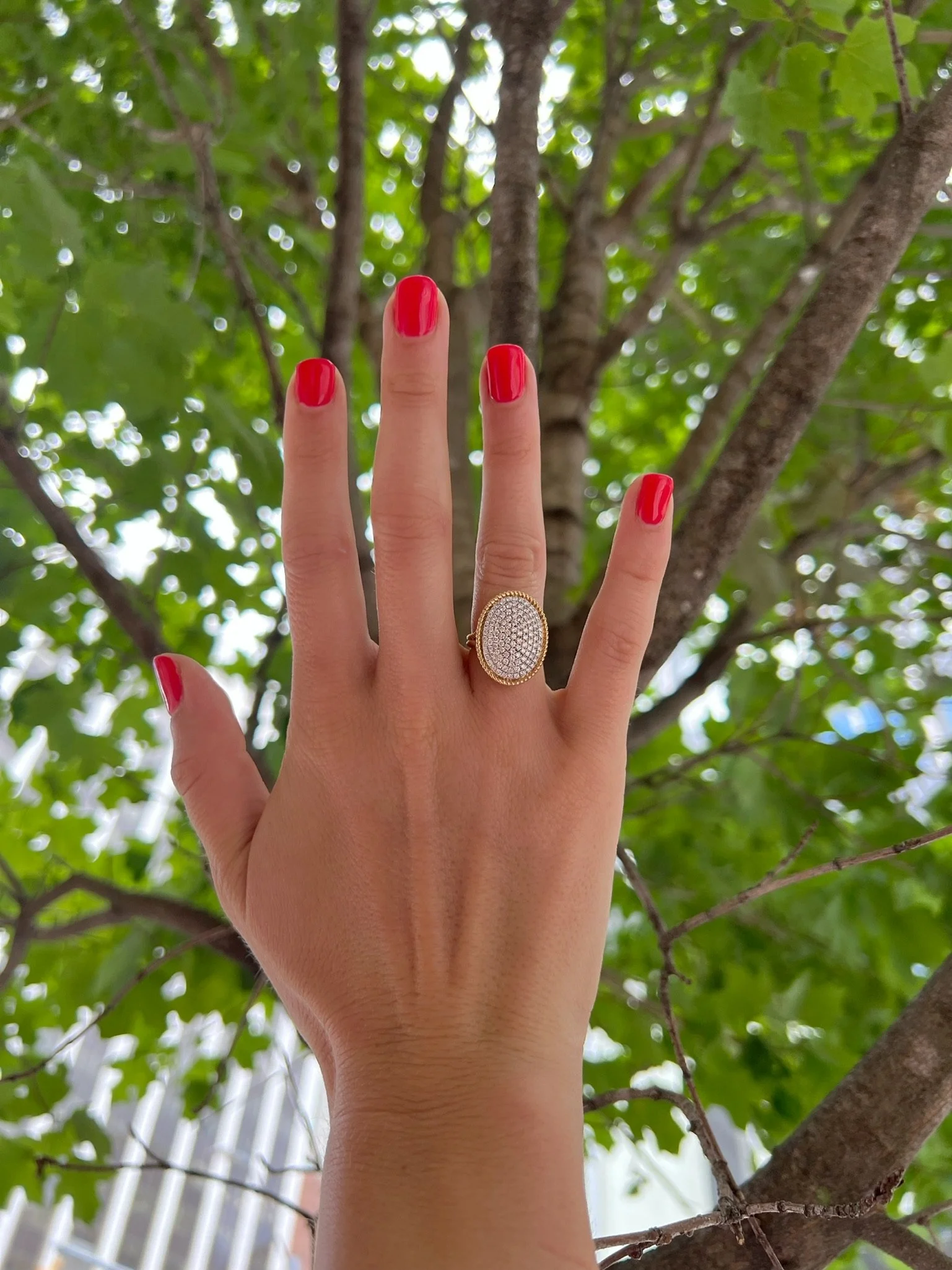 Oval Diamond Cluster Ring