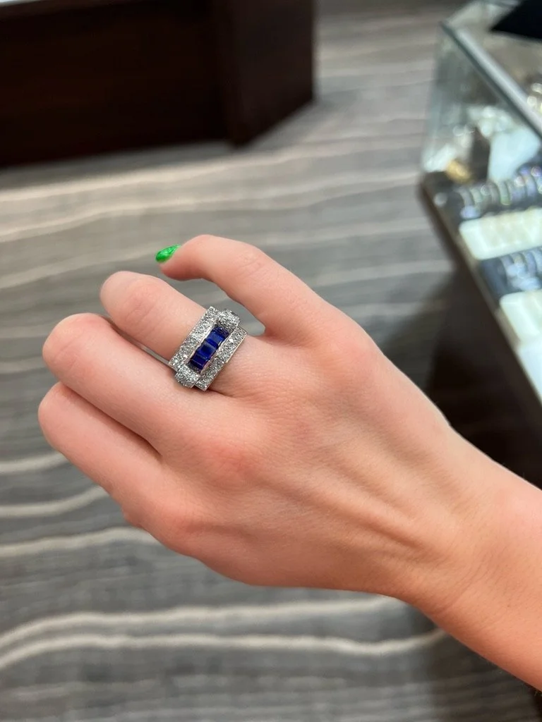 Estate Sapphire and Diamond Ring