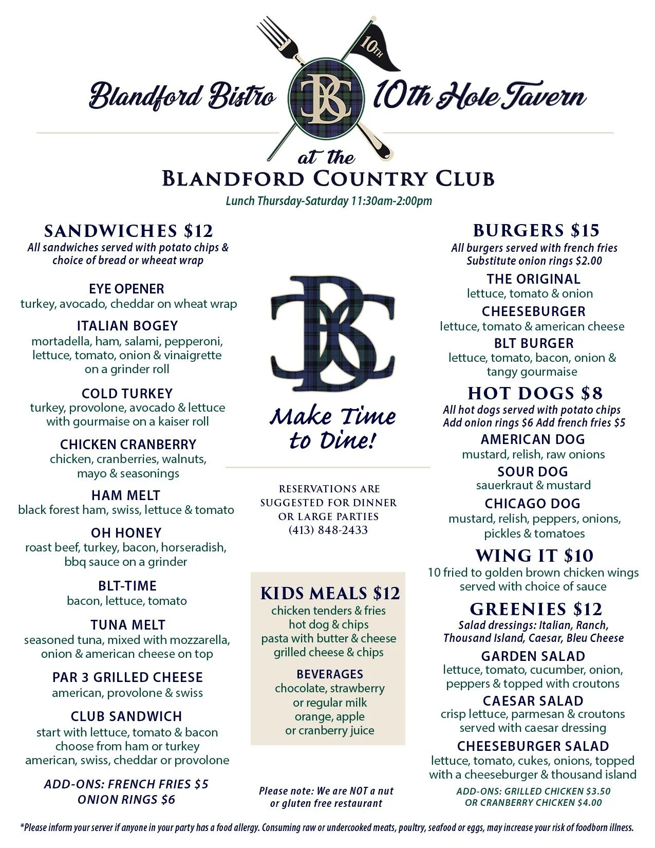 Blandford Bistro — Blandford Country Club