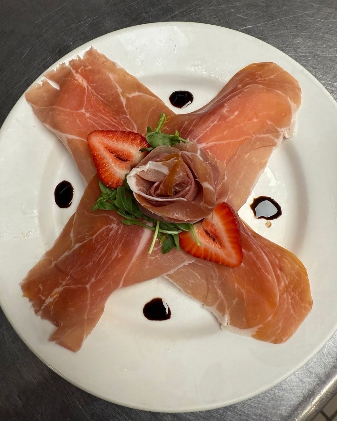 Local cantaloupe melons and Parma prosciutto.