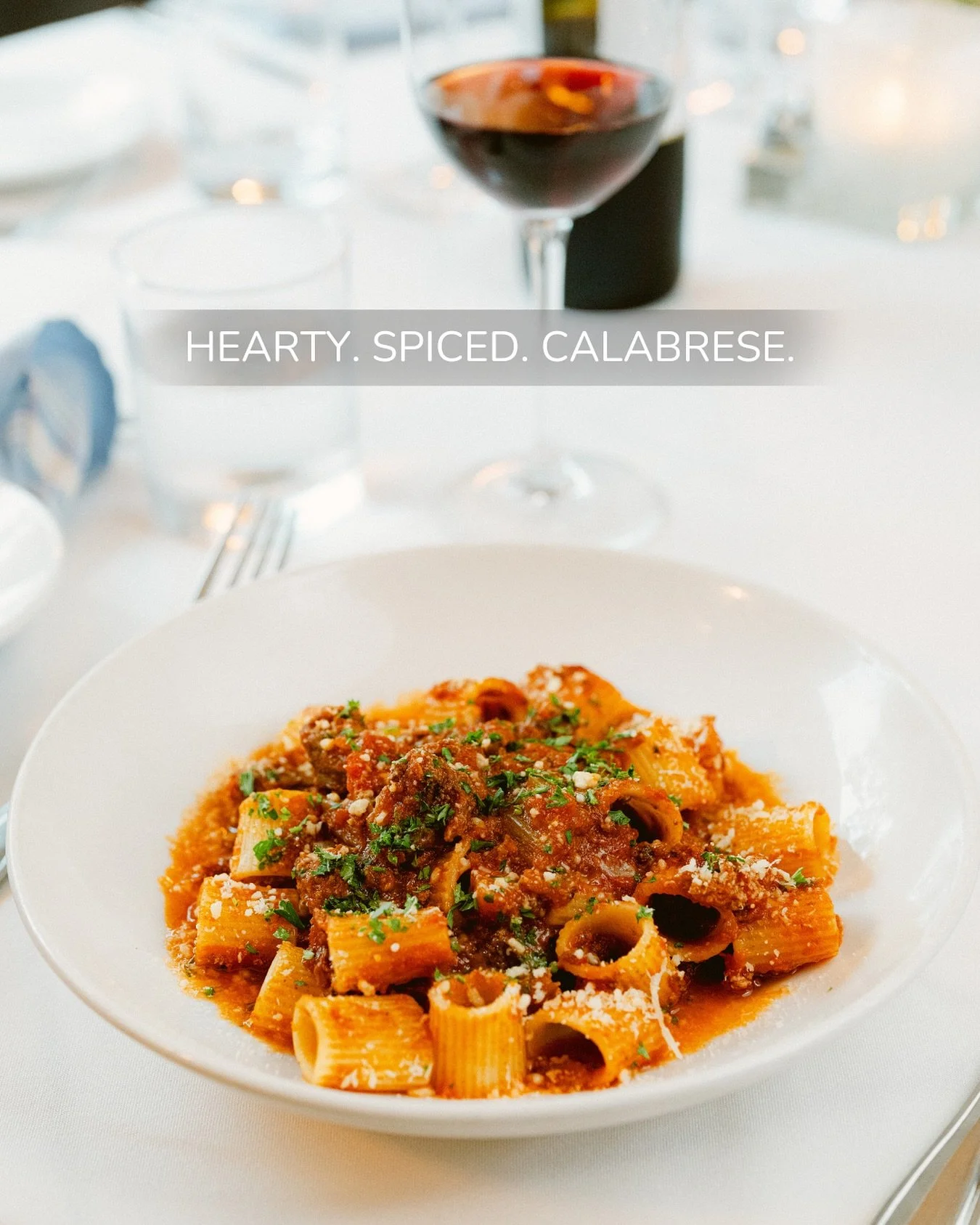 An ode to time and taste.
Our Mezzi Rigatoni Calabrese brings together slow-braised wild boar and a red wine tomato reduction... bold, elegant, and timelessly Italian.

#calabrese #mezzirigatoni #italianfood #foodlover #italianfoodlover #hiltonhead #