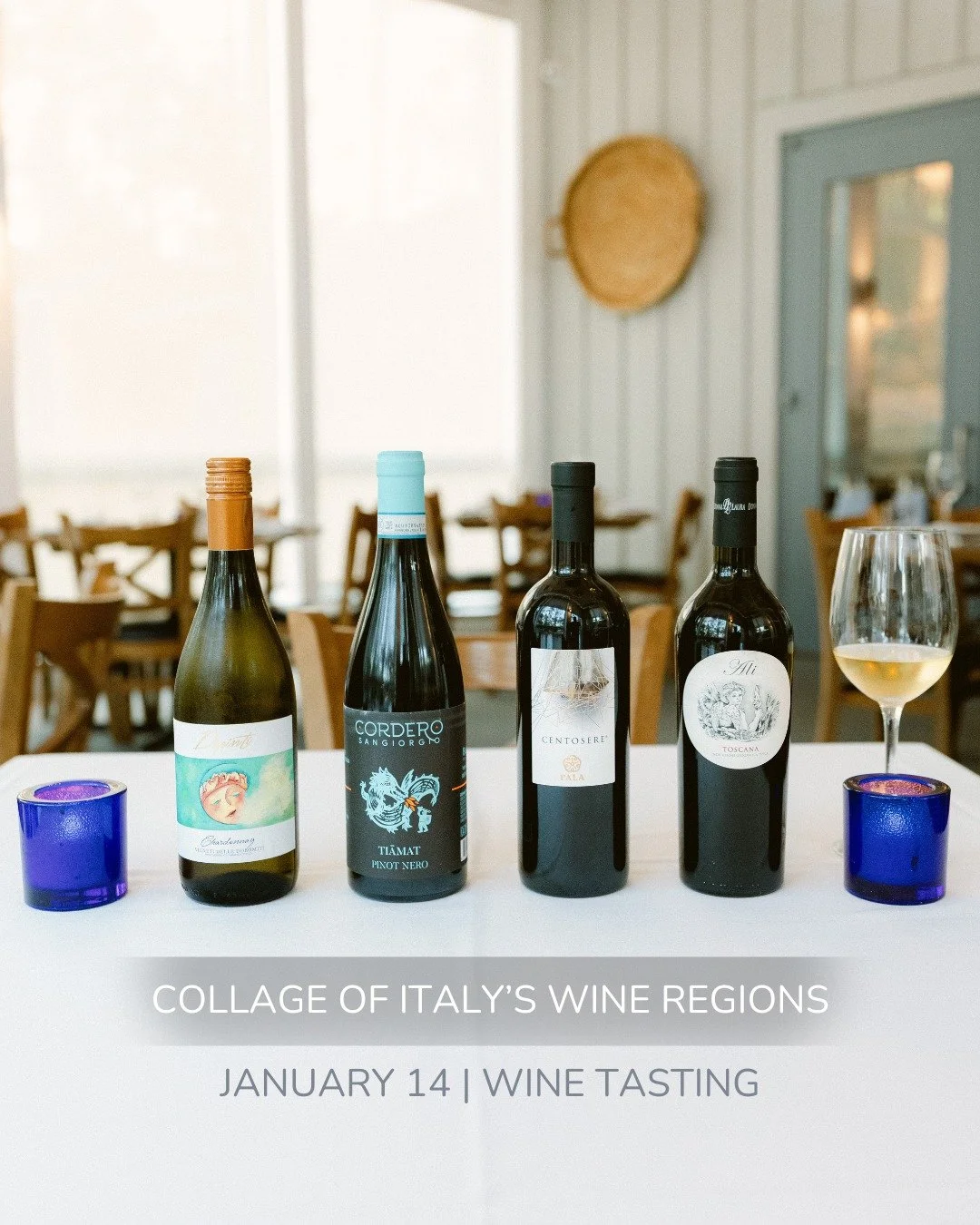 Each bottle chosen with intention. Each pour revealing a different corner of Italy.
A tasting experience that goes beyond the glass...
WEDNESDAY | JANUARY 14 | 4:00 PM

#winetasting #winelovers #italywine  #italianrestaurant #wineregions