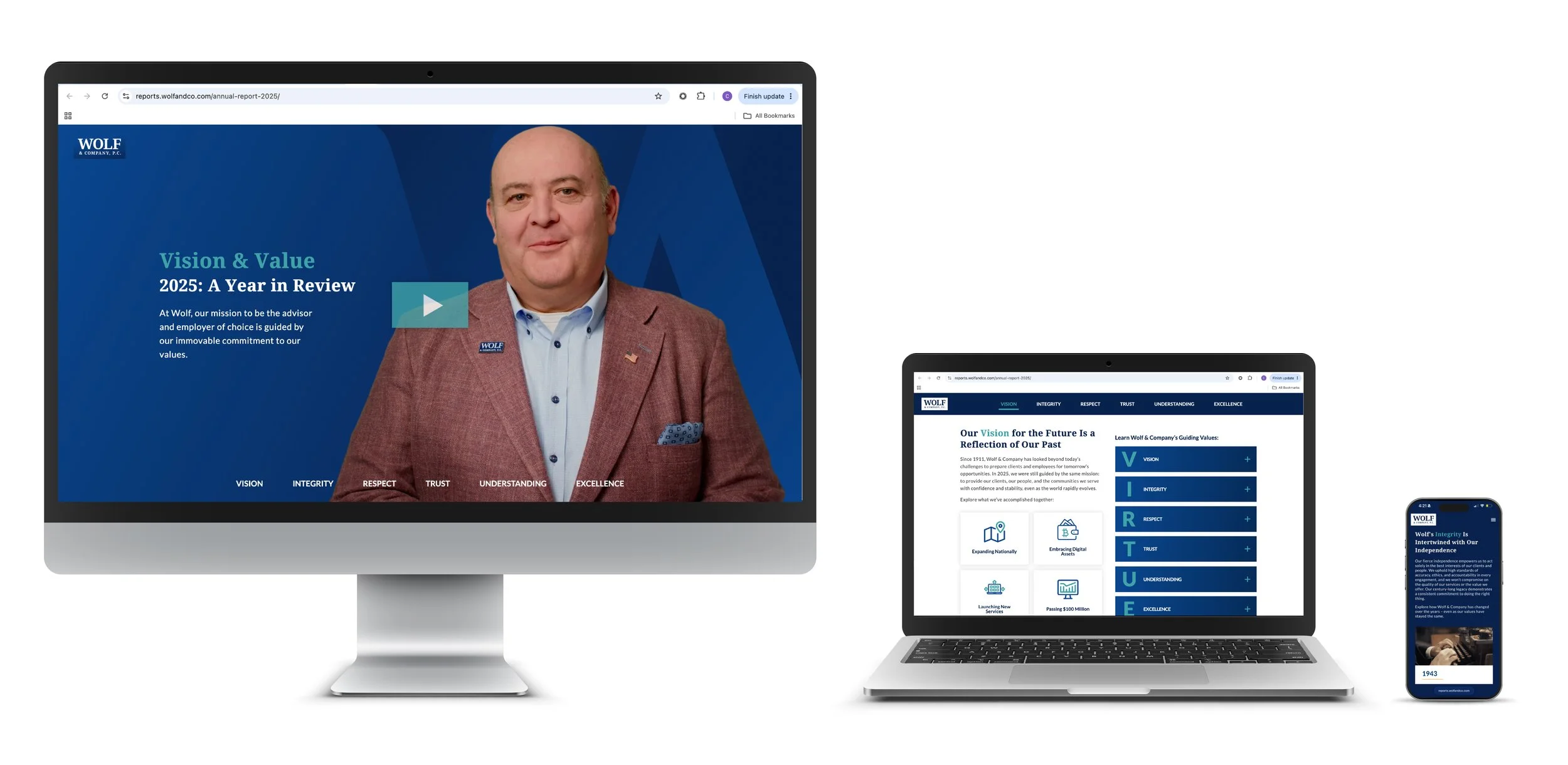 Annual Report Webpage Wireframe and Final Design