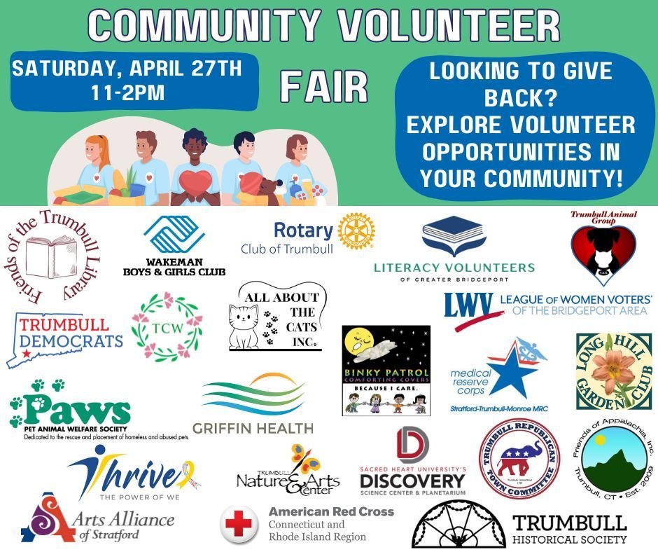 Don't miss @trumbulllibrary Community Volunteer Fair on Saturday, April 27th. Stop by and learn how you can get involved with the Trumbull Democrats ahead of this year's election season.