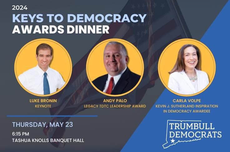 This is the last call to get your tickets to our annual Keys to Democracy Awards Dinner on Thursday, May 23! You can purchase your tickets by clicking on the link in profile. With FIVE campaigns for State House and Senate within Trumbull, two Congres