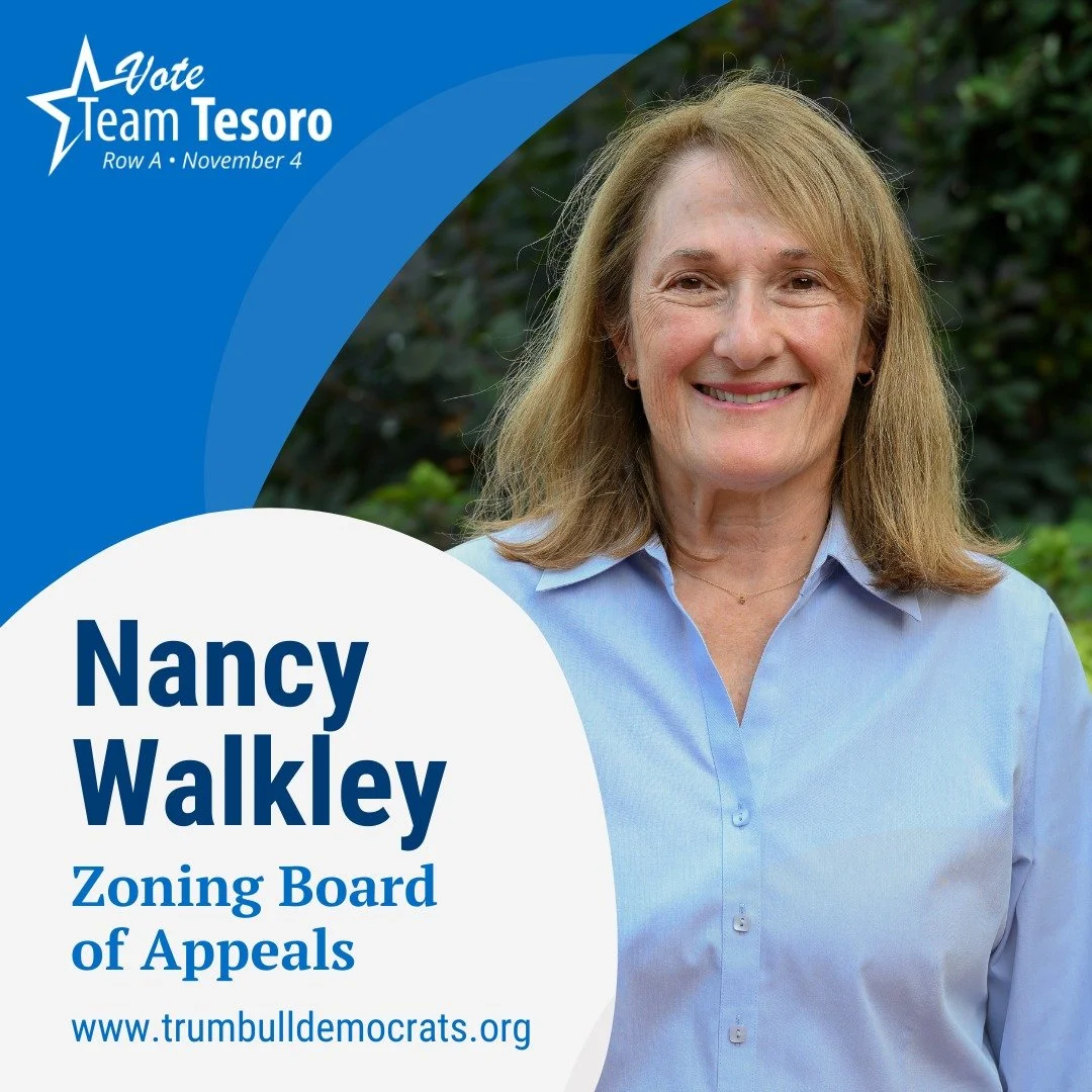 A Trumbull resident since 1982, Nancy raised her family in town, volunteering in the schools when she could and taking full advantage of the recreation facilities the community has to offer. One of her children has even returned to Trumbull to raise 