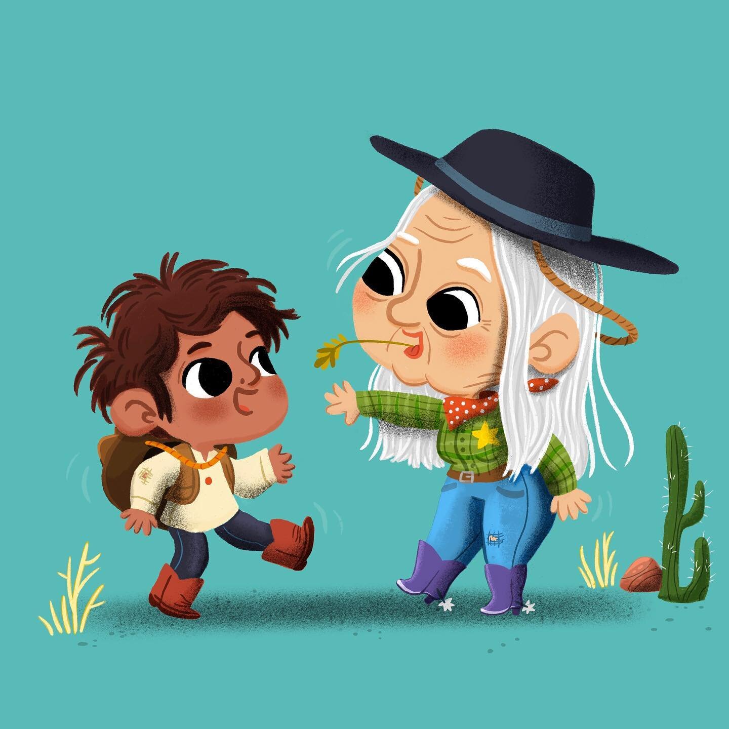 Wiggle wiggle 😝 .
.
.
#partytime #shakeshakeshake #western #happyhoedown #grandmagotsomemoves #diversity #happypeople #goodvibes #bestoffriends #grandma #grandson #illustration #illustratorsoninstagram #children_illustration #portfoliopiece #wip #br