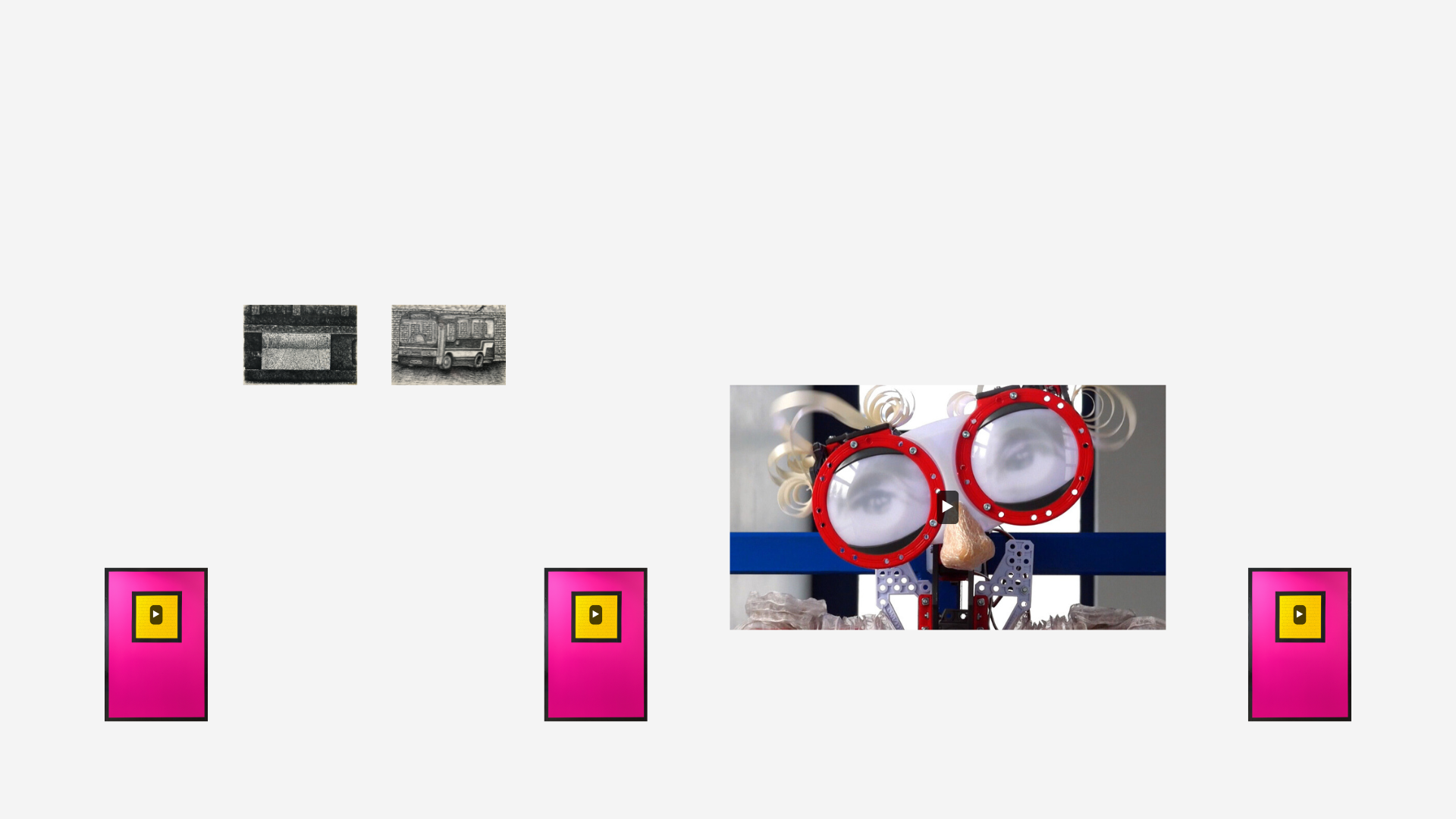  (L-R) Christopher Samuel,  Our Confession (Ruth)  (2023 ); I Have The Key  (2023 ), The Blue Bus  (2022 ); Our Confession (Georgia)  (2023); Jenni-Juulia Wallinheimo-Heimonen, Reflector of Living Will (2018); Christopher Samuel , Our Confession (Rob