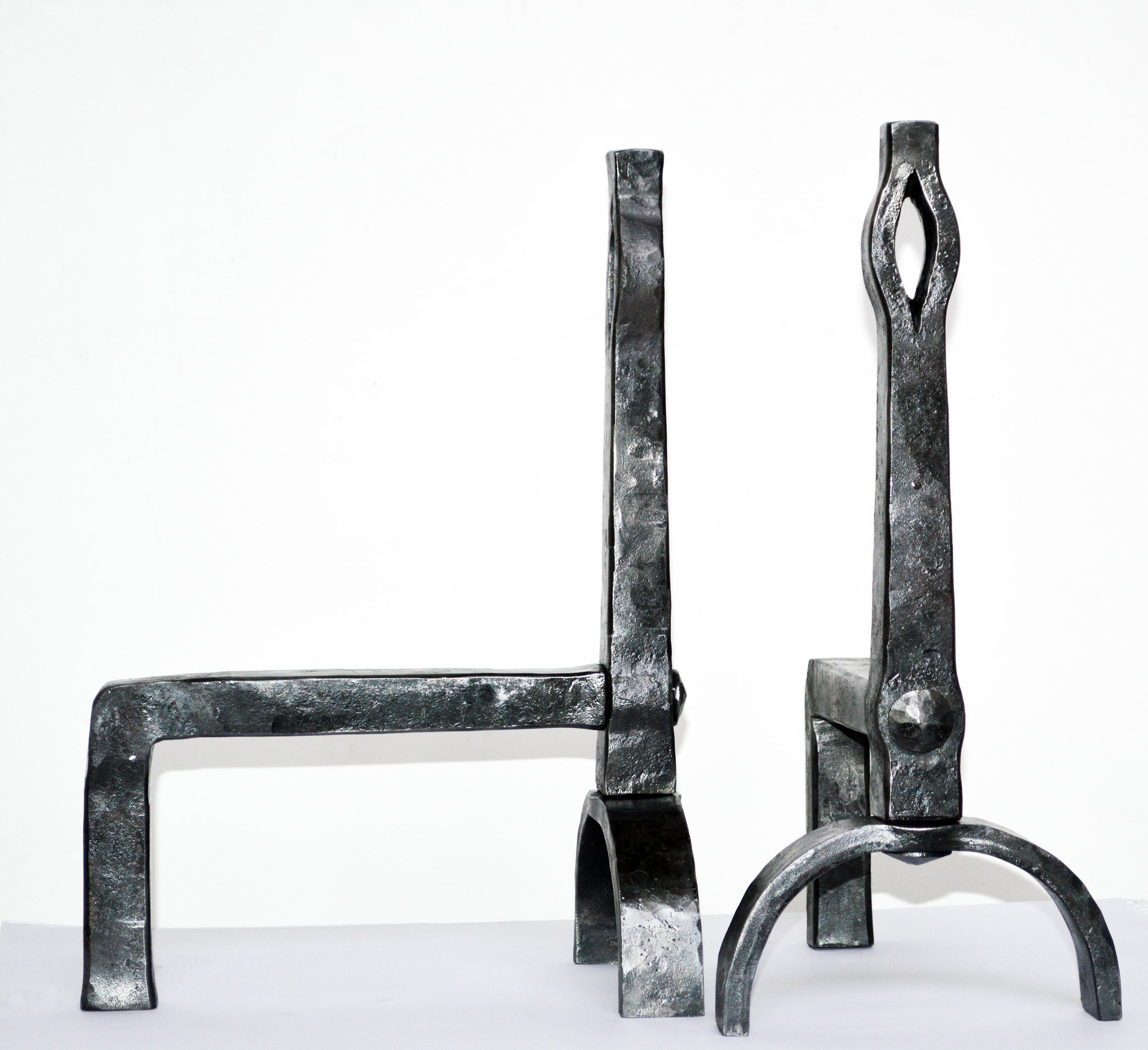 Andirons for a Rumford Fireplace