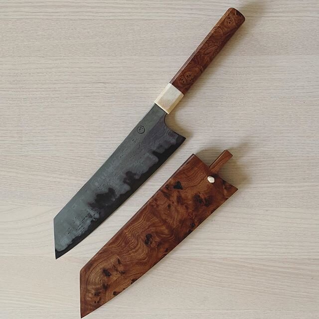 Bunka knife, now with saya made by @mpekman. Looks good! Now ready to be shipped back to it owner.