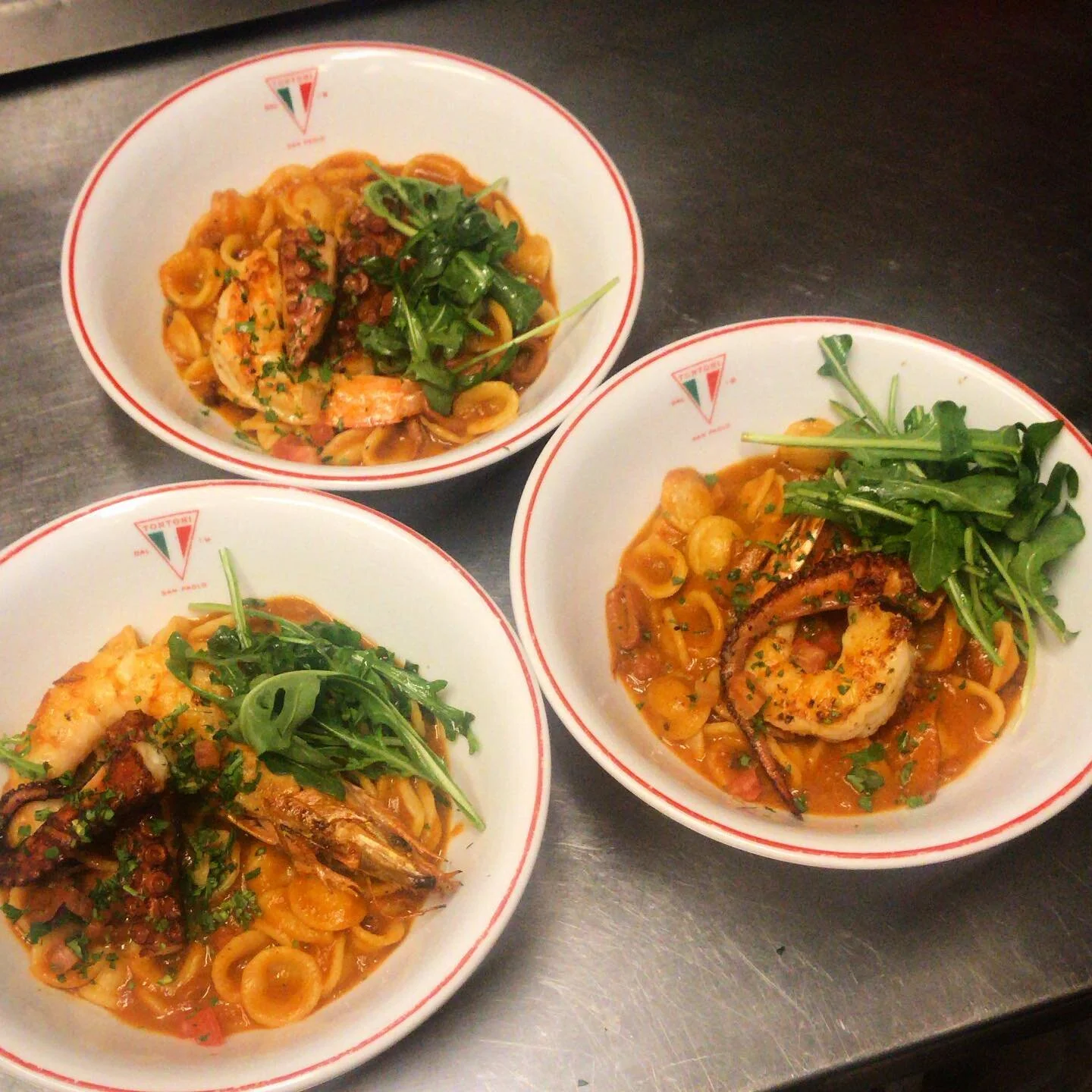 Orichiette alla Marinara, n&rsquo;duja, calamari, polpo &amp; gamberi #tontonisp #tontonitrattoria #trattoriamoderna