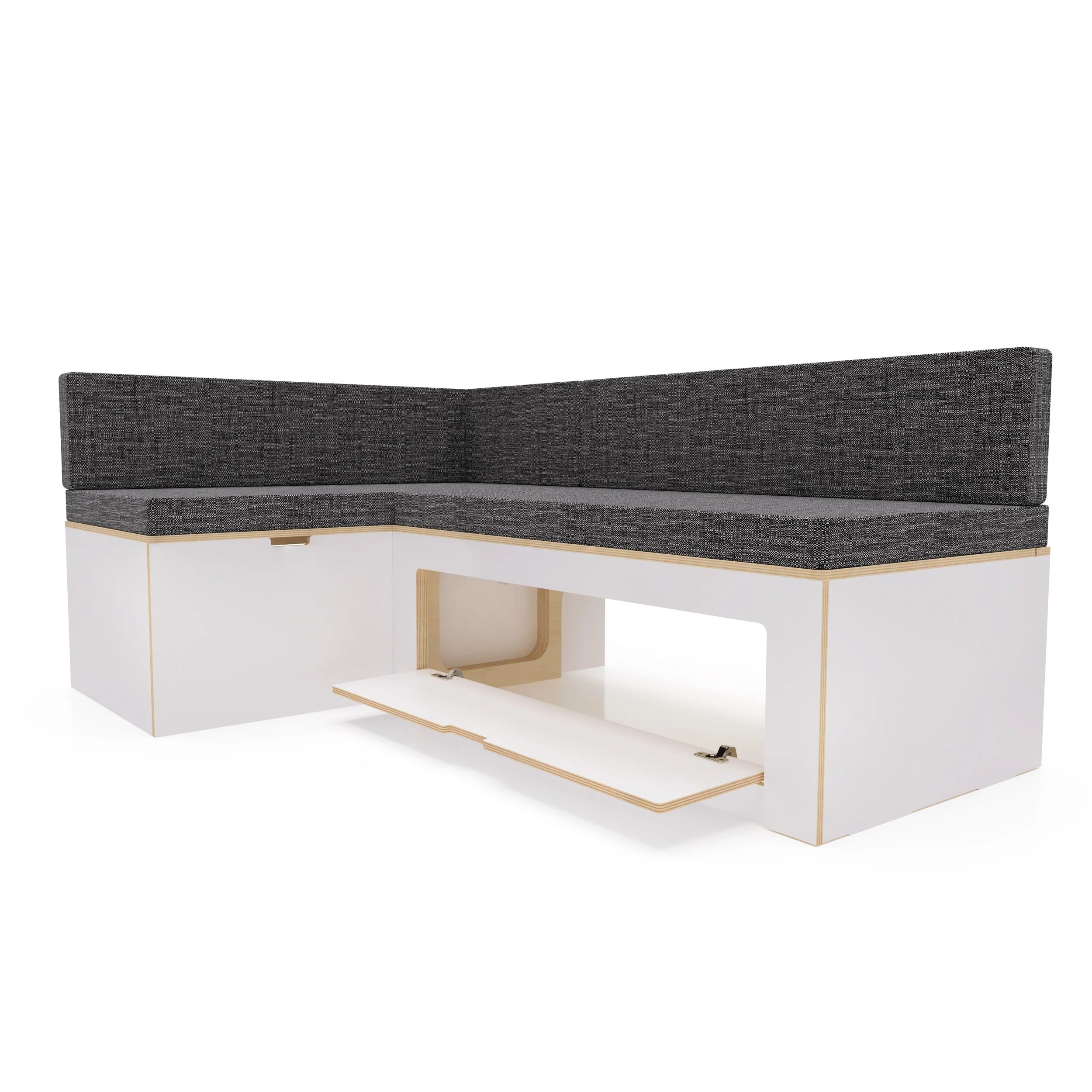 VanFurniture.co.uk unique L shaped camper van bed made from high quality lightweight, Flat pack