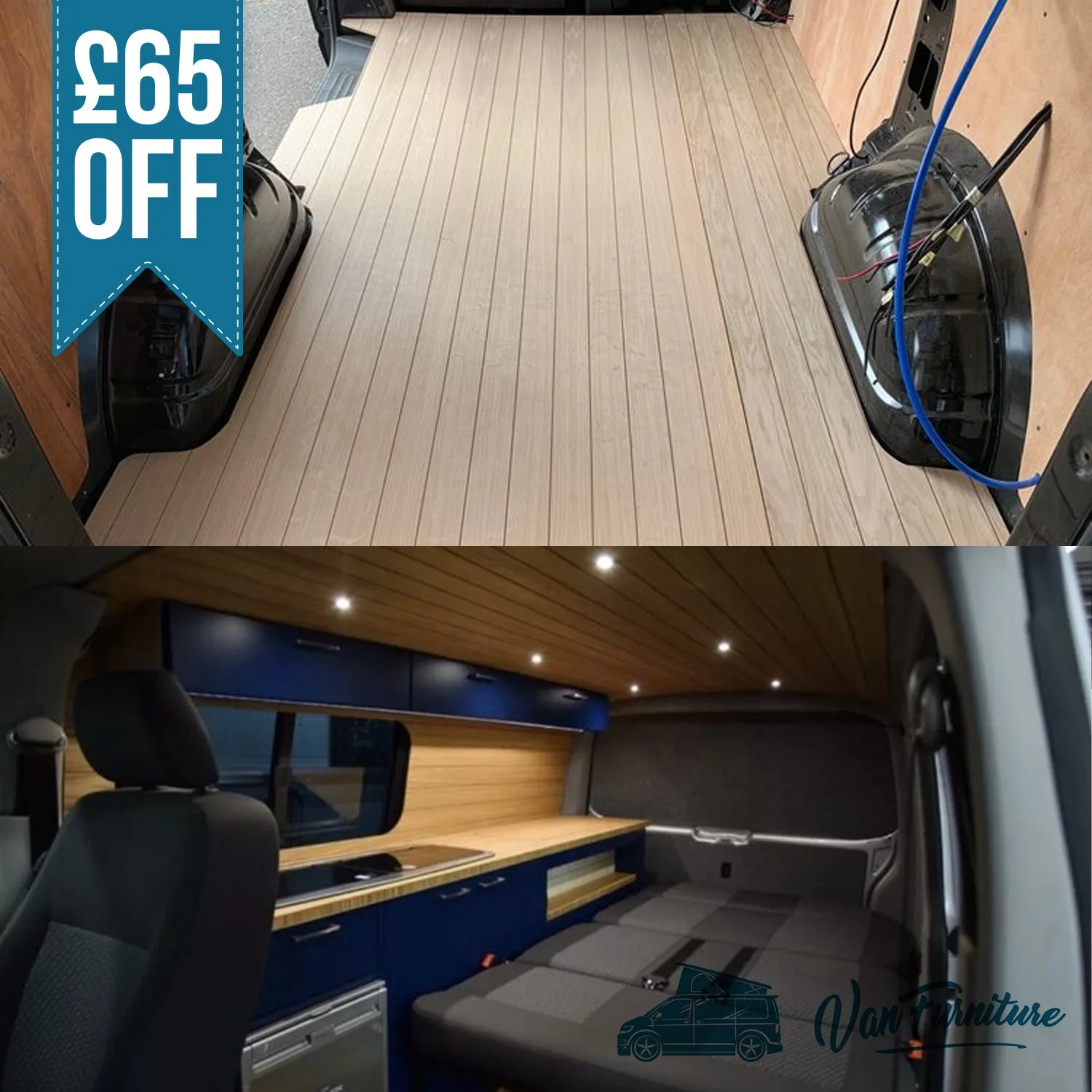 Unique to VanFurniture.co.uk our 10mm VW T5 T6 oak flooring kit — Van