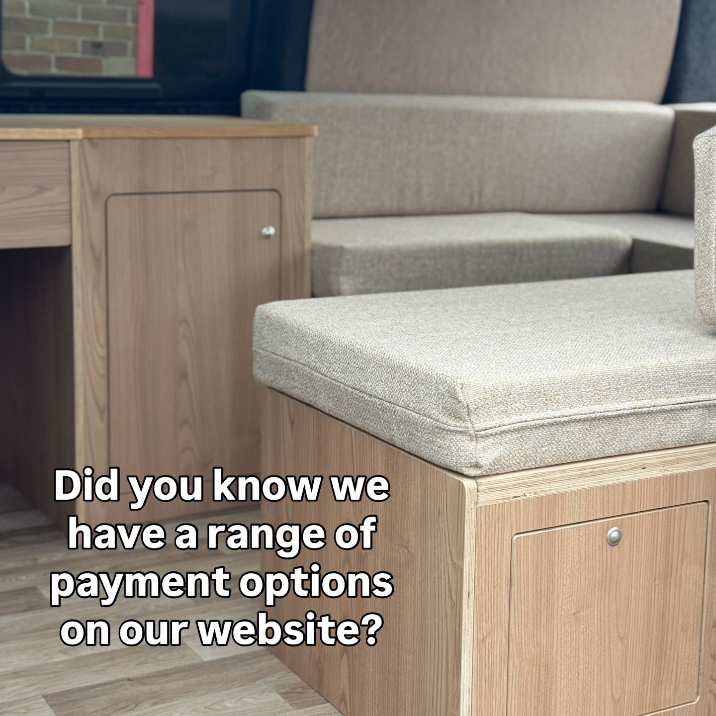 Creating your dream van setup just got even easier 🚐✨

At Van Furniture, we know investing in your van is a big step &mdash; so we offer flexible ways to pay that work for you. Alongside our standard card payment option, you can also choose from a r