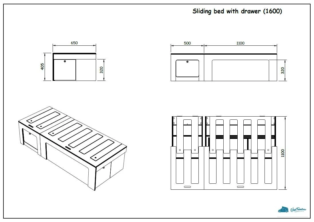 Sliding bed with drawer 1600.JPG