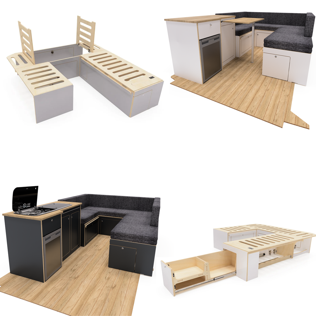 Laminated Ply VW T5 T6 U Shape Bed System