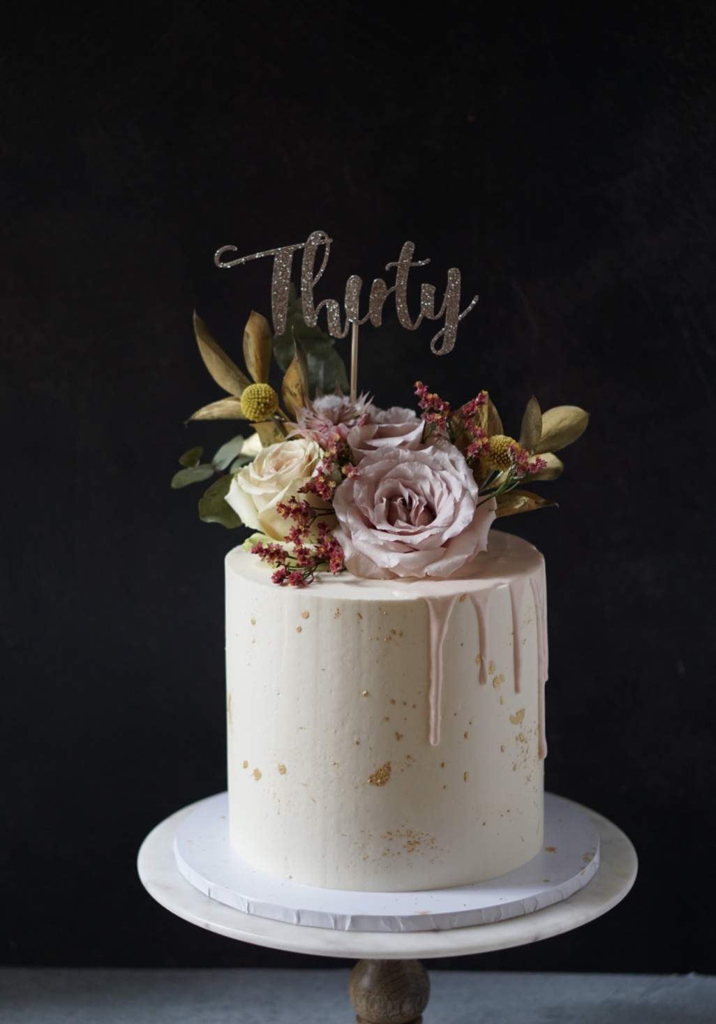 Copy of Pink floral birthday drip cake