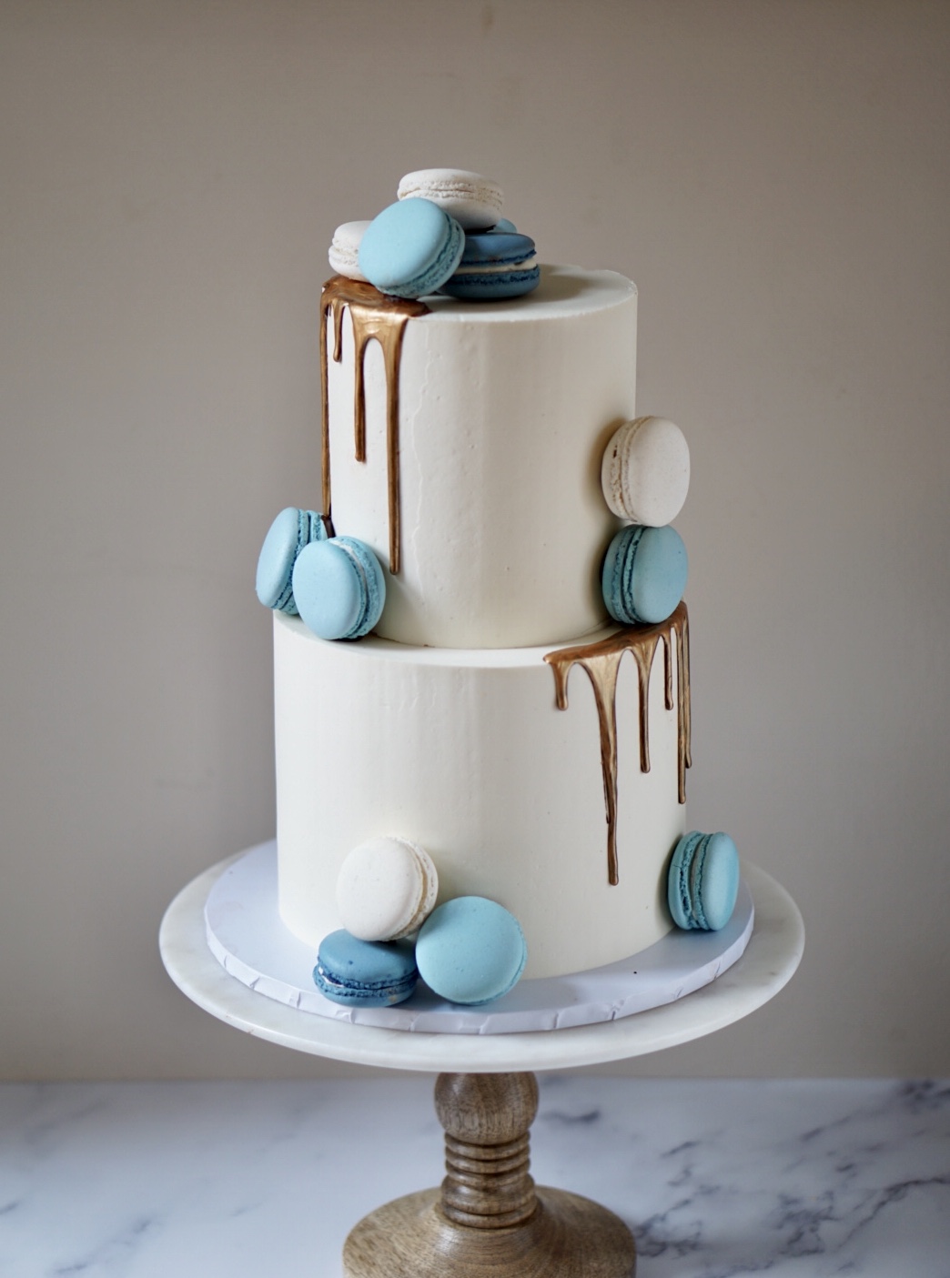 Copy of Blue and gold birthday cake