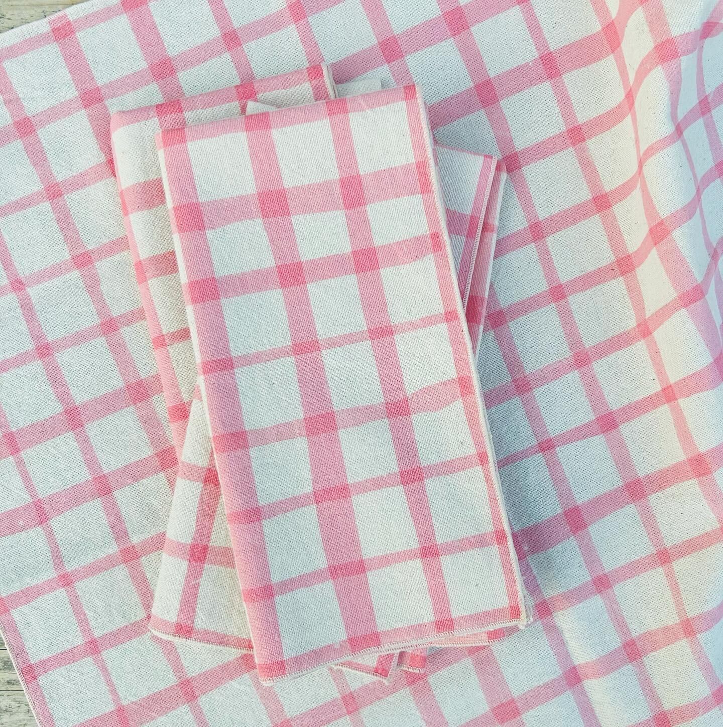 by request! hatch napkins in pink. 
available Saturday at the White Hart in Salisbury CT or at megmusgrove.com