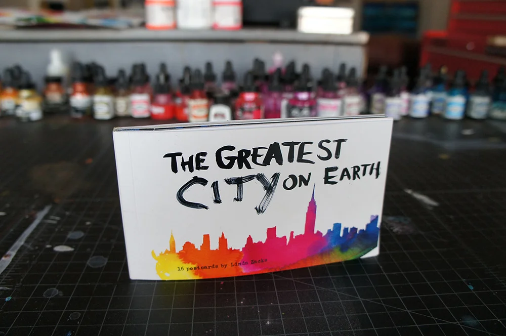 My collection of mixed media New York skylines, "The Greatest City on Earth," was chosen for MoMA Design Store’s Destination: NYC - products all made in the USA by New York City designers. MoMA's Destination: Design series showcases local designers in cities around the world. All images ©2019 Linda Zacks.