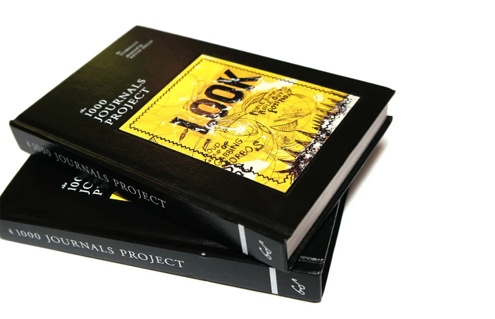 The 1000 Journals Project is an ongoing collaborative experiment following 1000 journals throughout their travels. I got involved in the project as one of a group of artists asked to create an original journal cover. Years later, out of hundreds of journal entries, my art was chosen for the cover of a published compilation by Chronicle Books. The project expanded into a film by Andrea Kreuzhage, where I designed the title credits and worked with an animator. There have been several exhibitions featuring the journals including a show at the SF MoMA. All images ©2019 Linda Zacks.