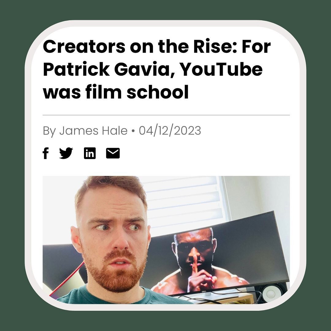 @Patrick.Gavia talked to @tubefilter about his journey as a content creator on the rise 📈