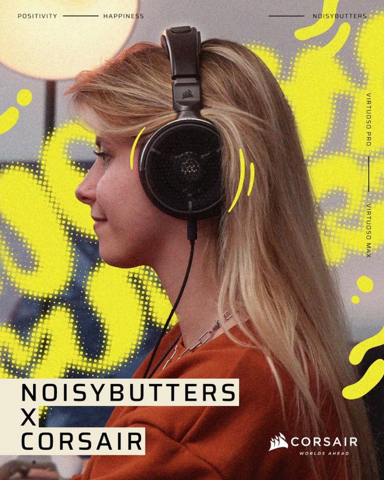 The perfect duo! @noisybutters is officially teamed up with @corsair as their newest headset partner 🤝