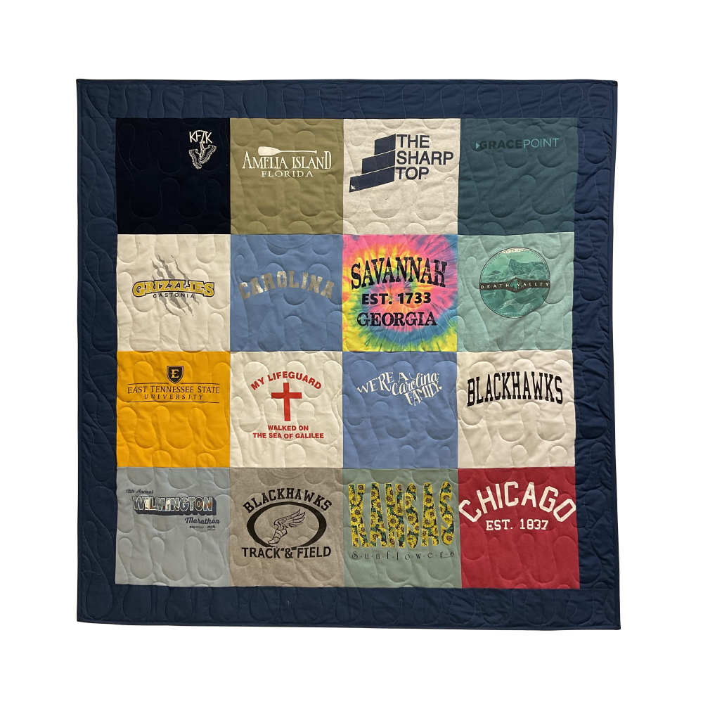 TShirt Quilt 16 Shirts (Stadium) — Keepsake TShirt Quilts & Blankets