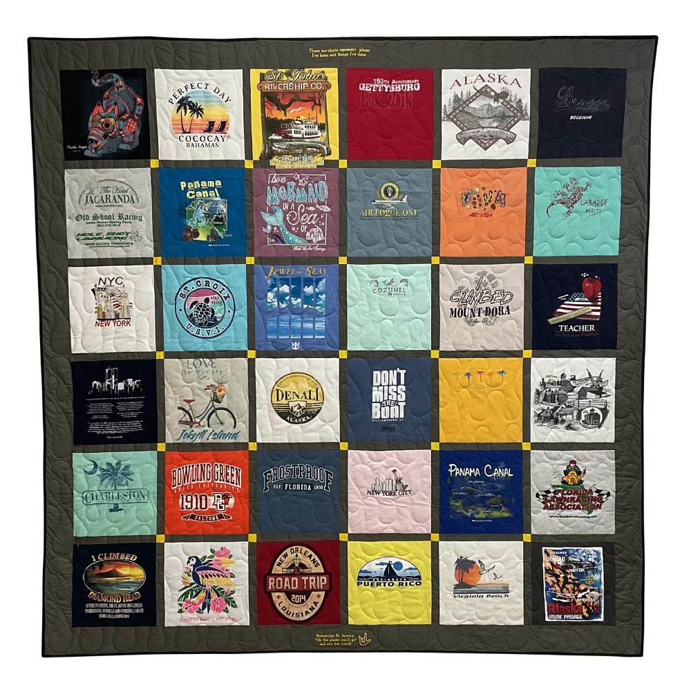 TShirt Quilt 36 Shirts (King) — Keepsake TShirt Quilts & Blankets