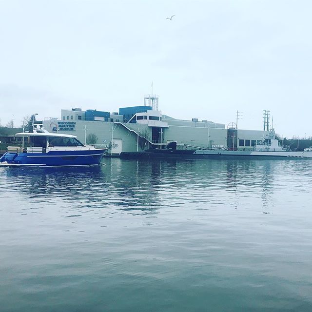 An impressive @burgerboatcompany vessel in the Manitowoc River this morning! Passing by the @wisconsinmaritimemuseum #coastforawhile #manitowoc #boats #yacht #manitowocmarina #boatinglife #boating #lakemichigan