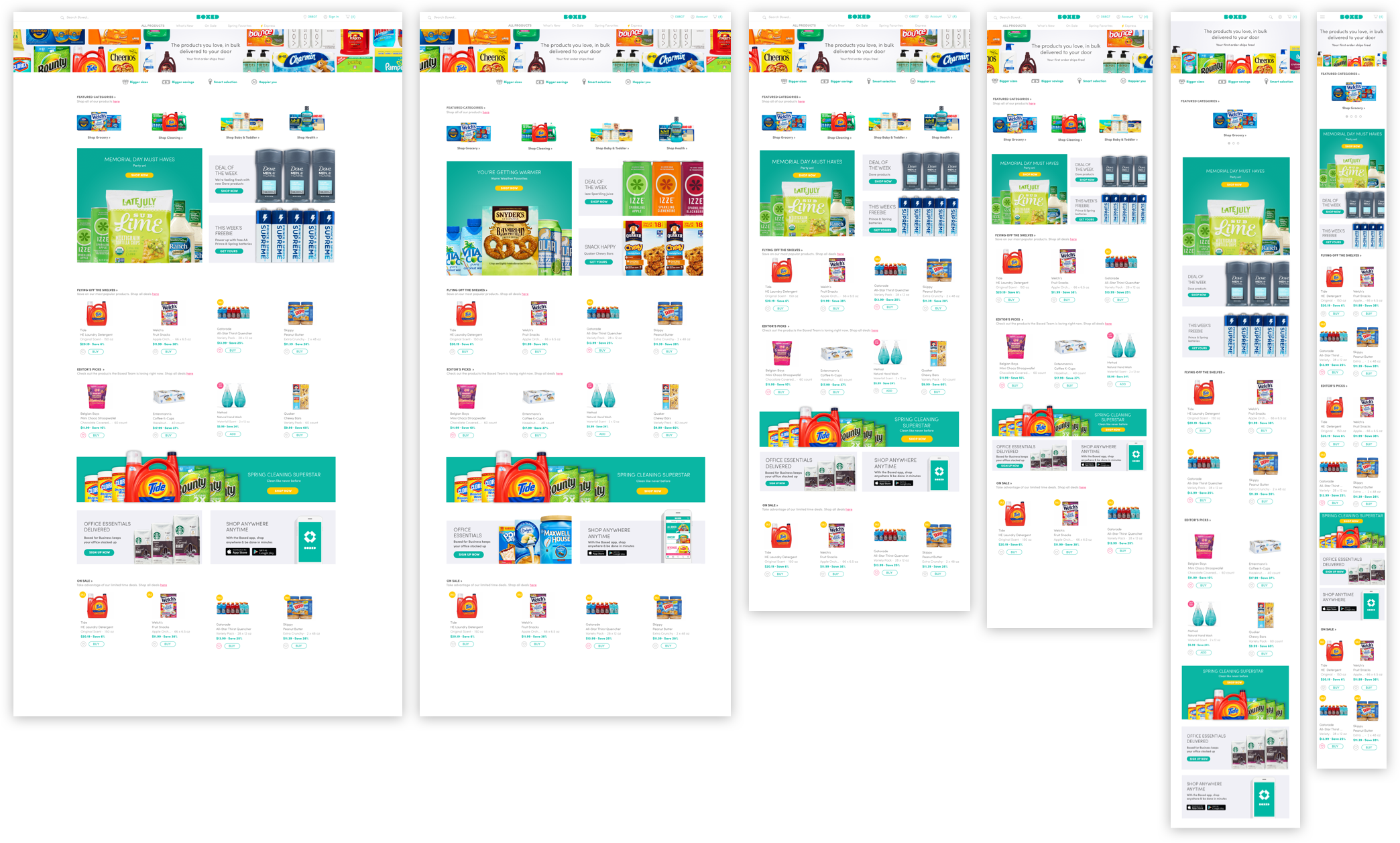 First iteration of the final UI designs.