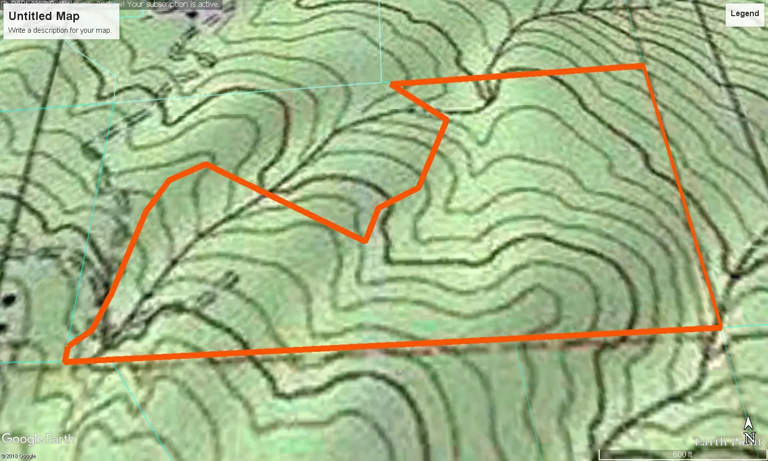 TOPO MAP WITH APPROXIMATE BOUNDARIES
