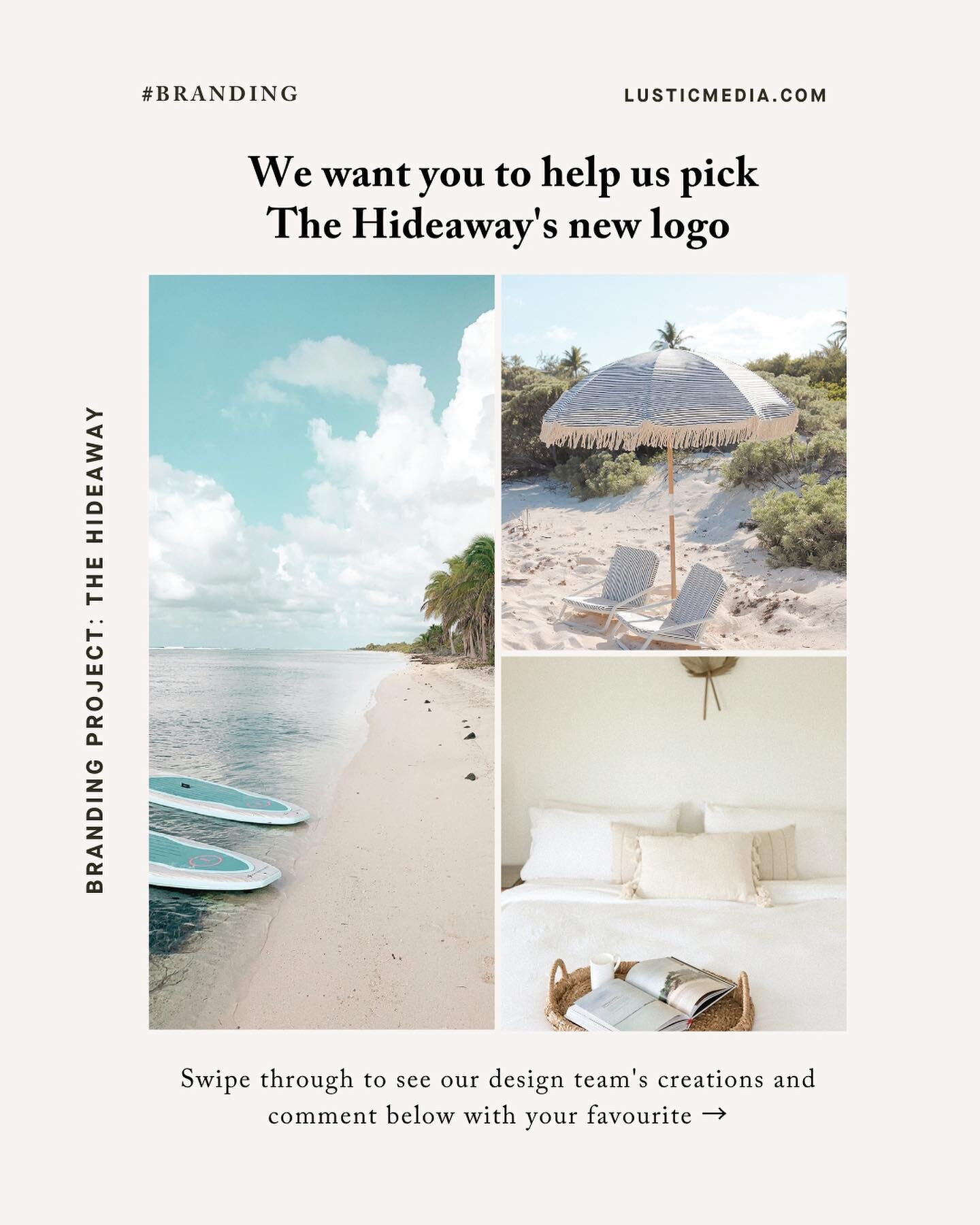 At @lusticmedia one of our summer branding projects includes a very special beach house that some of you may know&hellip;👀

We thought it would be fun to get your help to pick the new logo for @thehideaway.ky so please cast your vote in the comments
